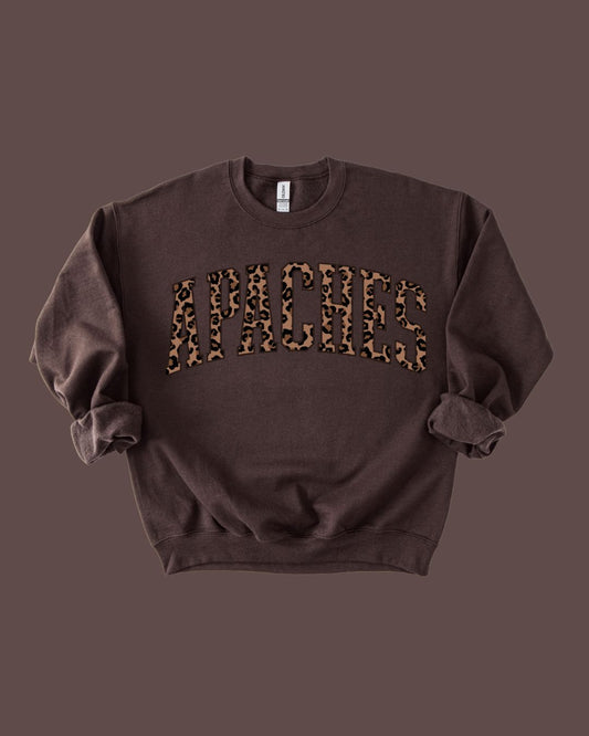Apaches Leopard Varsity Crewneck