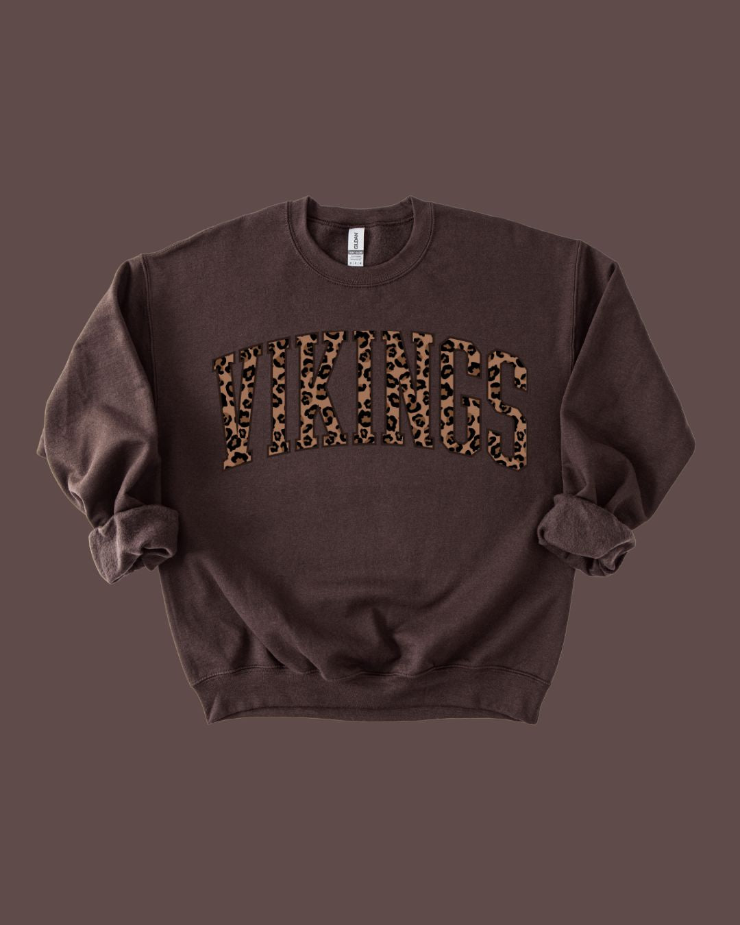 Vikings Leopard Varsity Crewneck