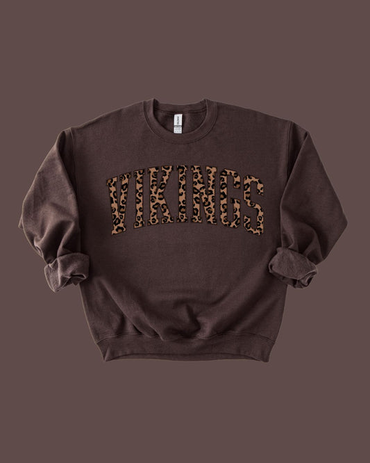 Vikings Leopard Varsity Crewneck