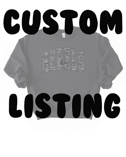 CUSTOM -- Zebra Varsity Sweatshirt
