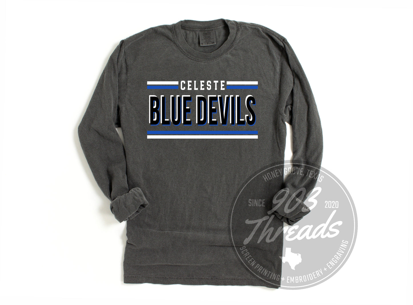 Celeste Blue Devils Hold That Line Spirit Tee