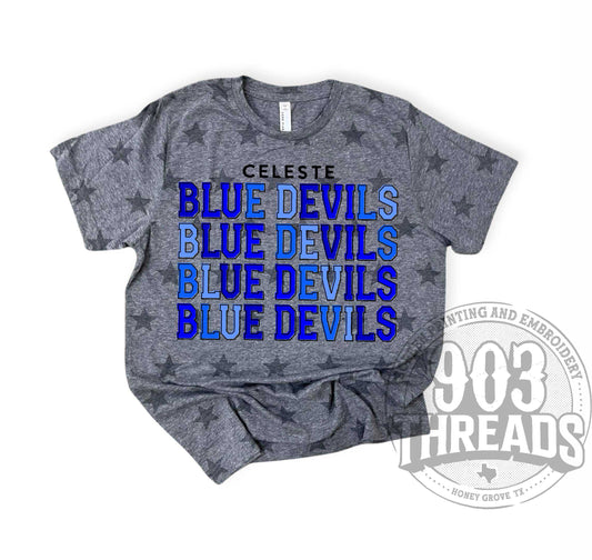 Celeste Blue Devils Spirit on Repeat