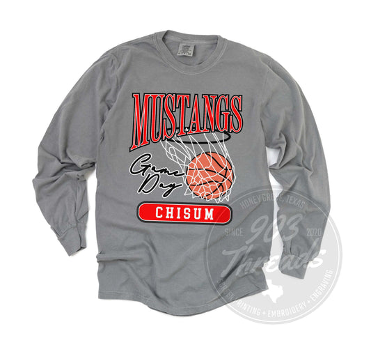 Chisum Mustangs Vintage Basketball Tee