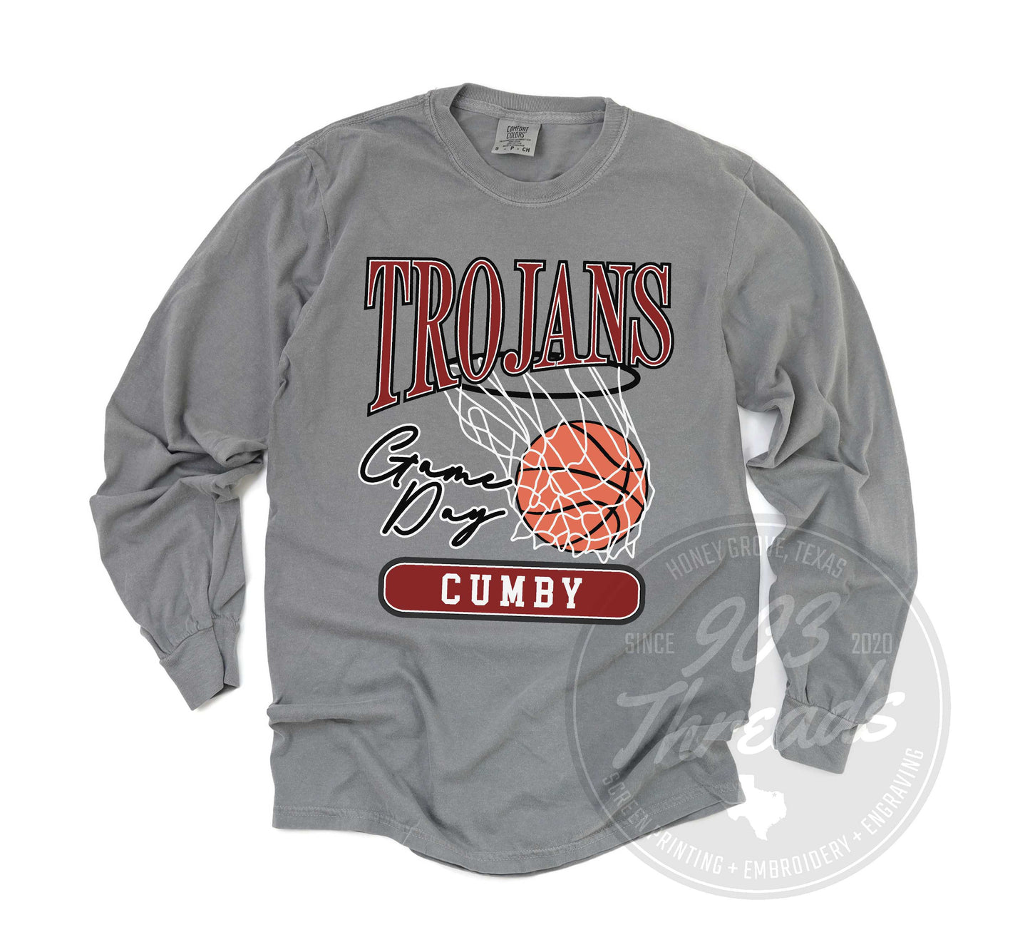 Cumby Trojans Vintage Basketball Tee