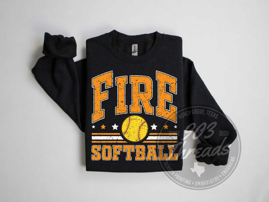 Fire Softball Sweatshirt/Short Sleeve