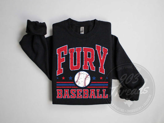 Fannin Fury Baseball Sweatshirt/Short Sleeve