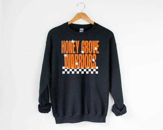 Honey Grove Warriors Starry Check Sweatshirt/Short Sleeve