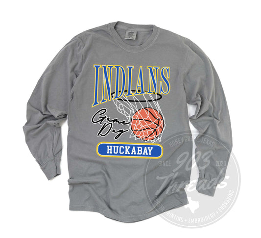 Huckabay Indians Vintage Basketball Tee