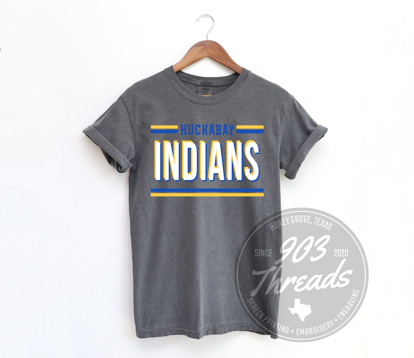 Huckabay Indians Hold That Line Spirit Tee