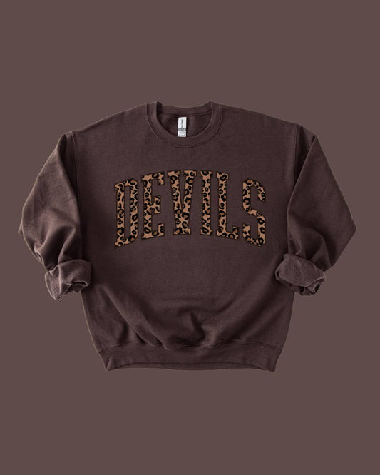 Devils Leopard Varsity Crewneck