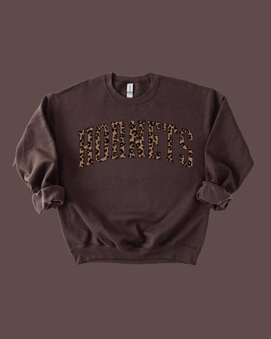 Hornets Leopard Varsity Crewneck