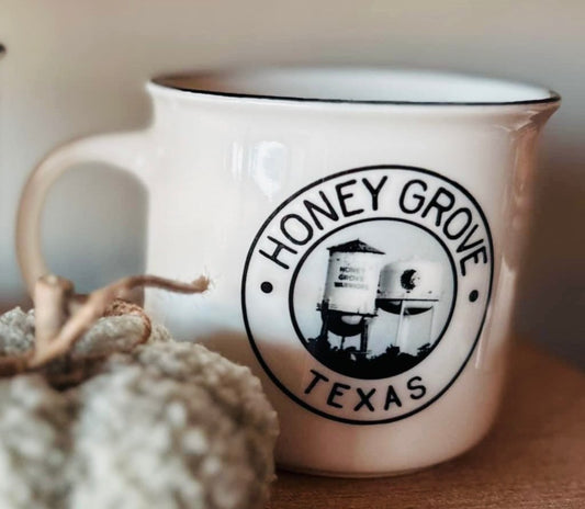 Honey Grove, Texas Water Tower - Black Lip Camper 13oz. Mug