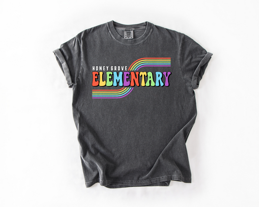 Honey Grove Elementary Retro Rainbow
