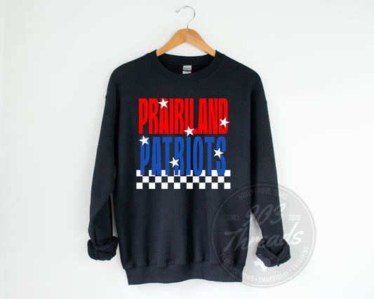 Prairiland Patriots Starry Check Sweatshirt/Short Sleeve