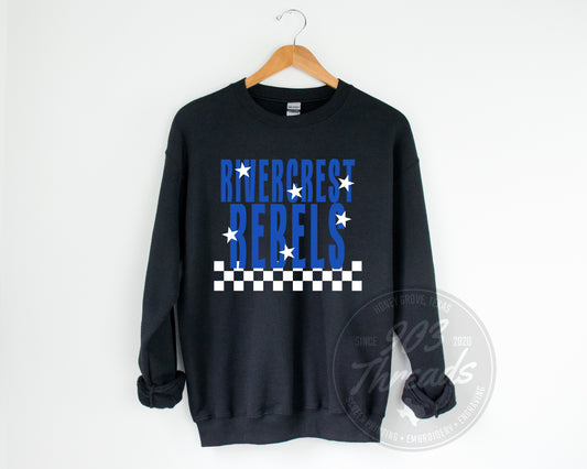 Rivercrest Rebels Starry Check Sweatshirt/Short Sleeve