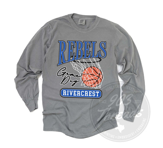 Rivercrest Rebels Vintage Basketball Tee