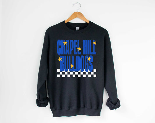 Chapel Hill Bulldogs Starry Check Sweatshirt/Short Sleeve