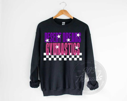 Desert Dreams Gymnastics Starry Check Sweatshirt/Short Sleeve