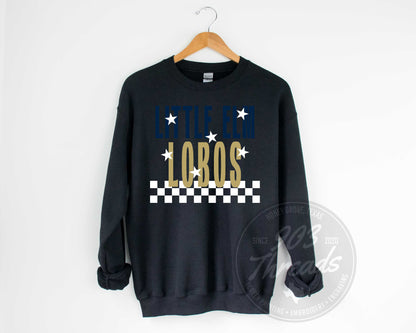 Little Elm Lobos Starry Check Sweatshirt/Short Sleeve