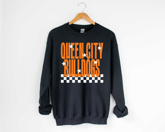 Queen City Bulldogs Starry Check Sweatshirt/Short Sleeve