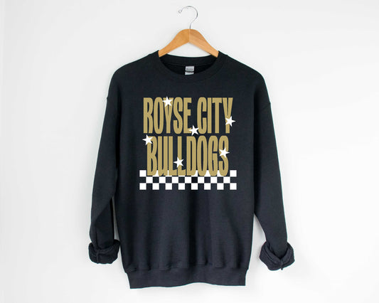 Royse City Bulldogs Starry Check Sweatshirt/Short Sleeve