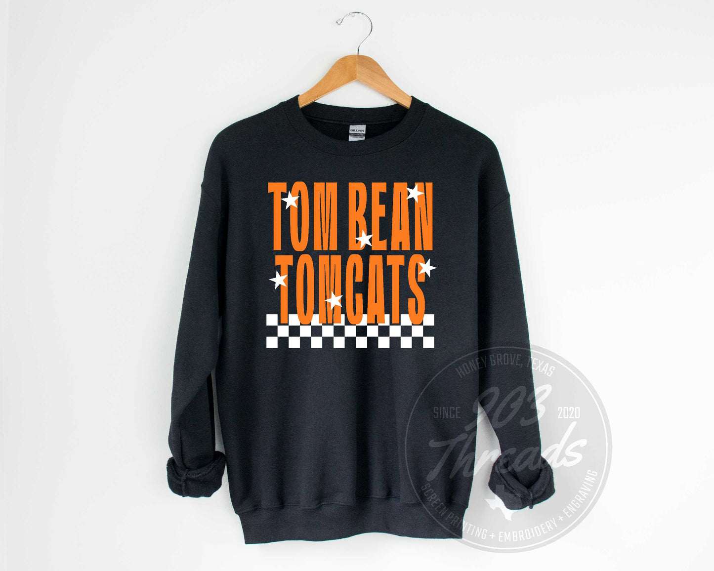 Tom Bean Tomcats Starry Check Sweatshirt/Short Sleeve