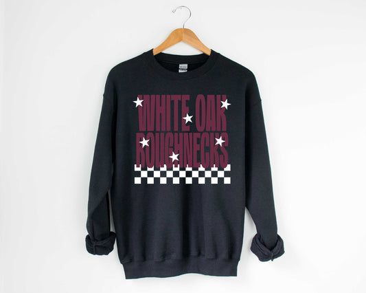 White Oak Roughnecks Starry Check Sweatshirt/Short Sleeve