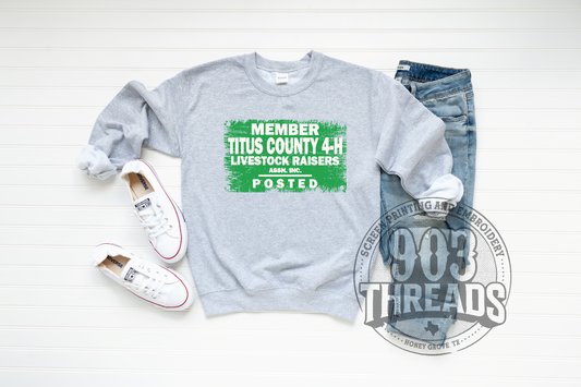 Titus County 4-H FFA Livestock Raisers - Short/Long Sleeve, Sweatshirt & Hoodie - CLOSING DATE 9/28