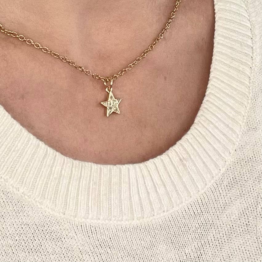 Gold Star Crystal Charm Necklace. You are a star.