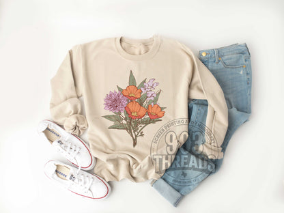 Birth Month Flower Arrangement Sweatshirt