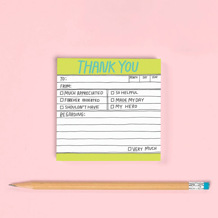 Hand-Lettered Thank You Sticky Notes
