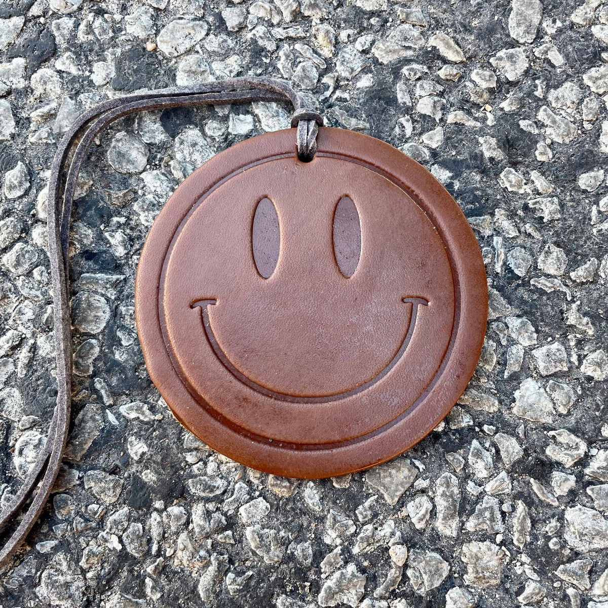 Smiley Face Air Flair: Brown / Warm Vanilla Leather