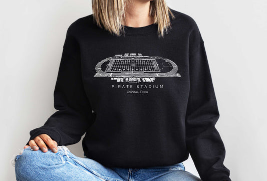 Pirate Stadium - Crandall, Texas -  Black Sweatshirt