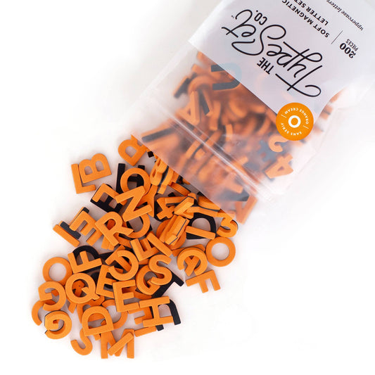 1" 200pc Orange Cream Magnetic Letters