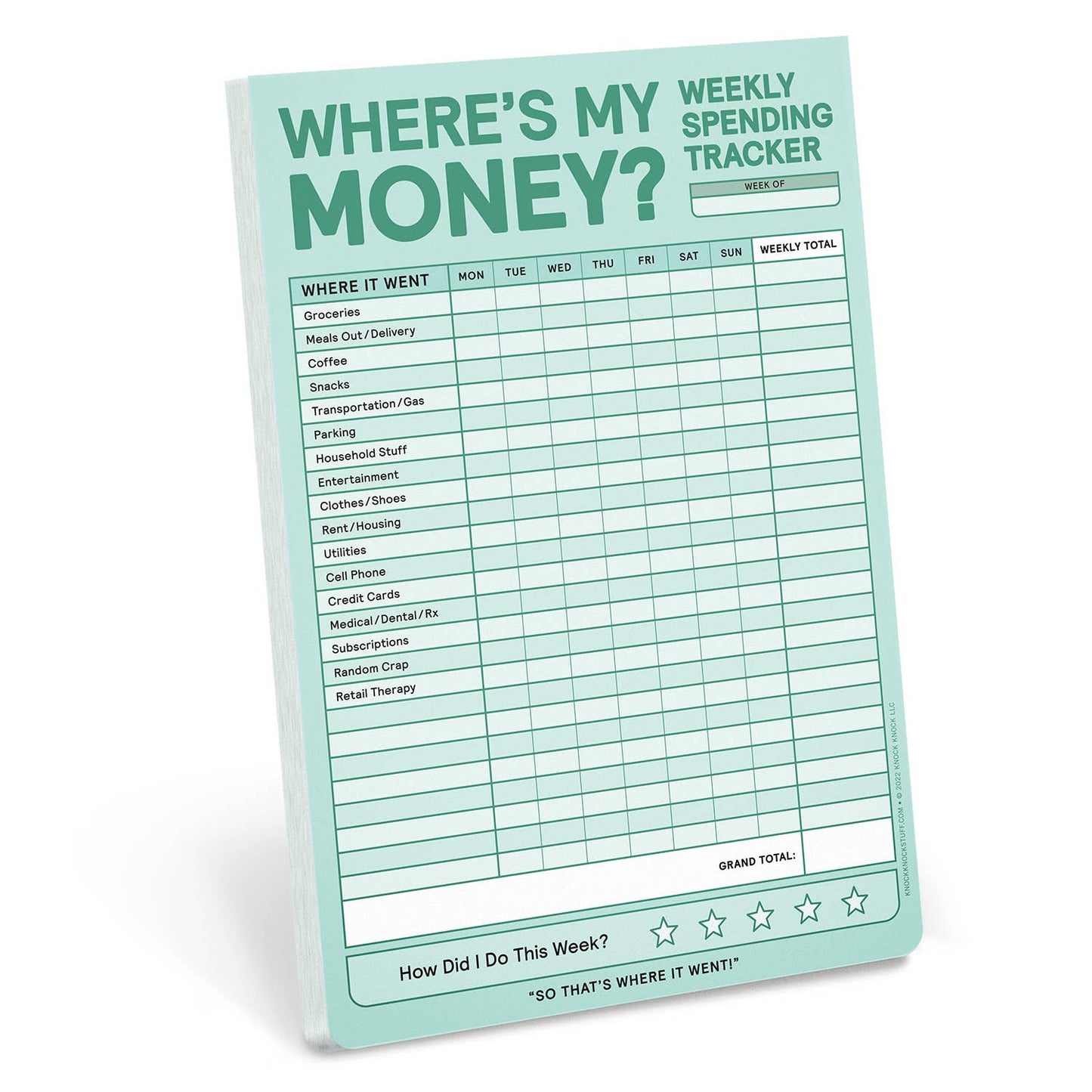 Weekly Money Tracker Pad