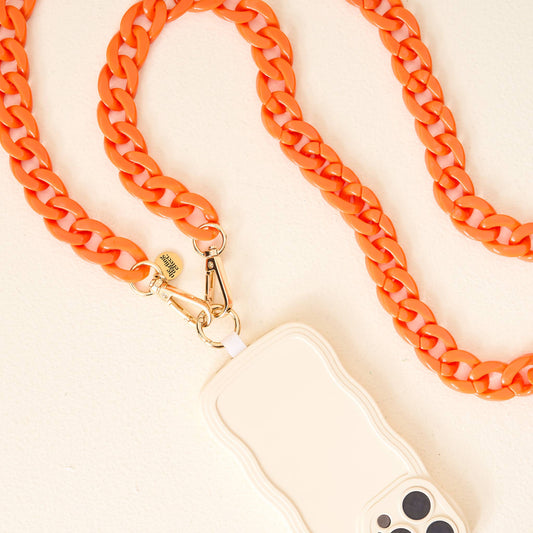 Hold the Phone Crossbody Chain-Orange