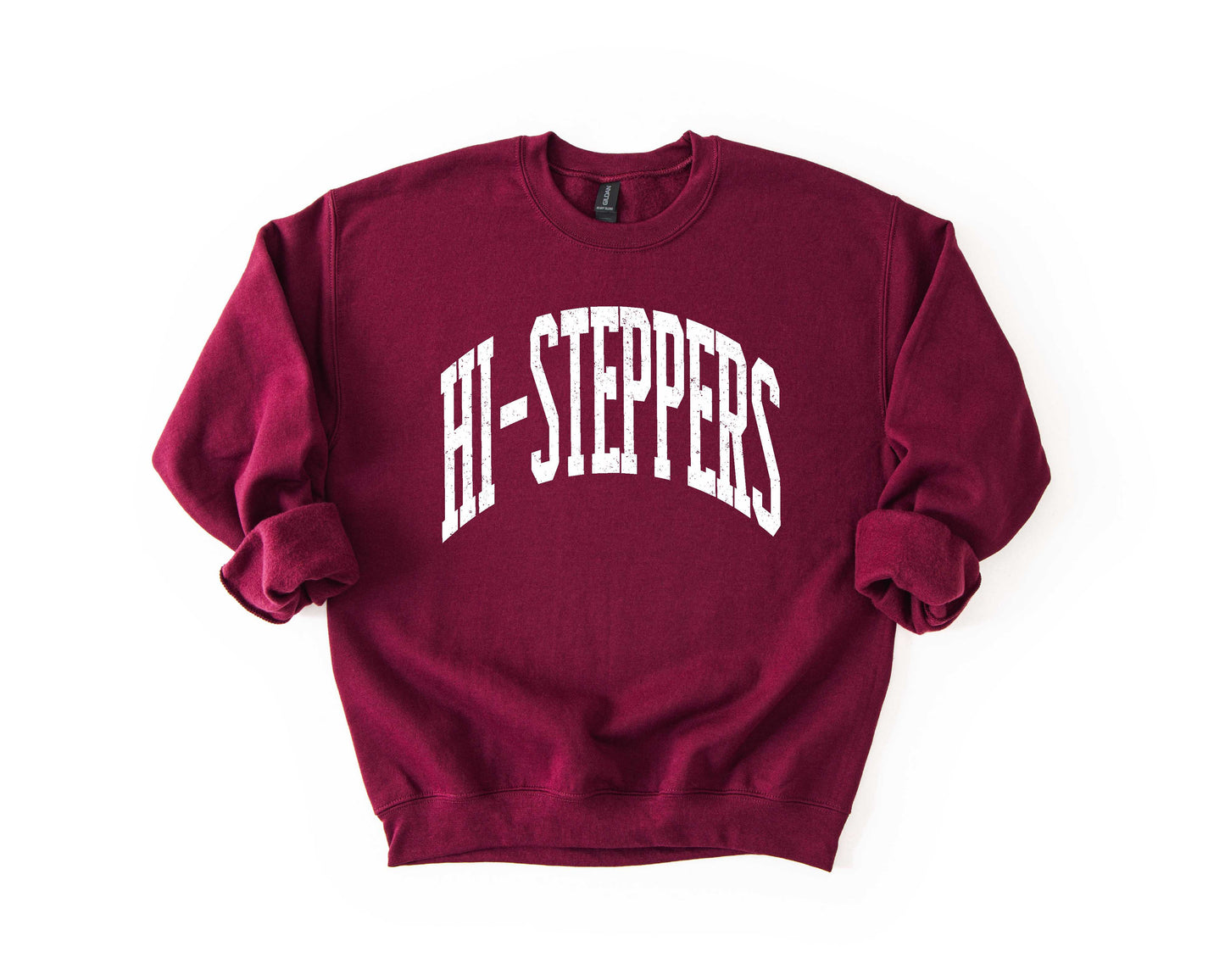 Hi-Steppers (Maroon) -- Distressed Varsity -- $20 Sweatshirt Deal