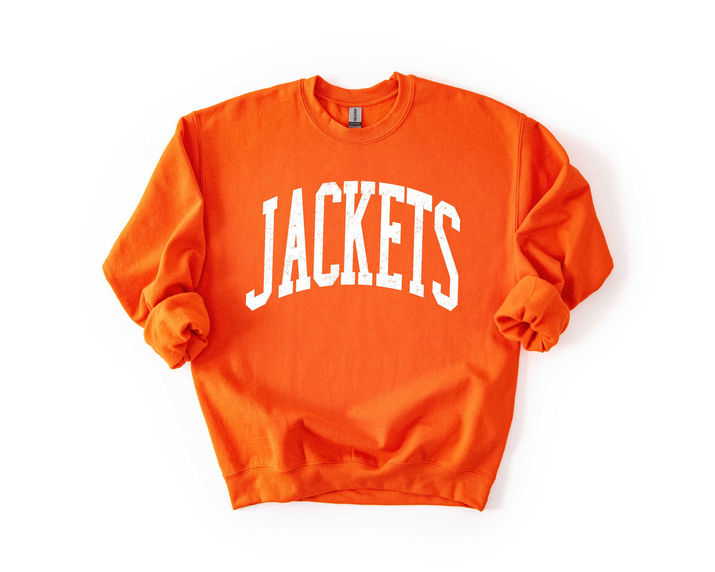 Jackets (Orange) -- Distressed Varsity -- $20 Sweatshirt Deal