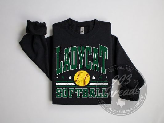Ladycat Softball Sweatshirt/Short Sleeve
