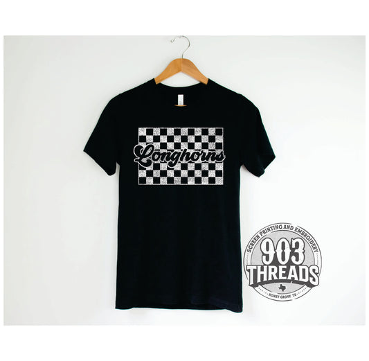 Longhorns Checkered T-Shirt