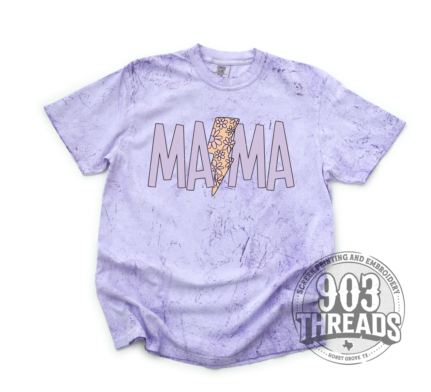 Mama - Floral Lightning Bolt