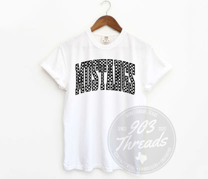 Mustangs - Checkered Varsity - Short Sleeve