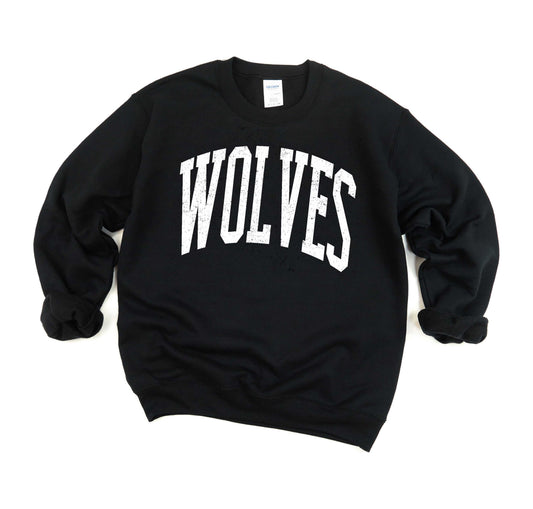Wolves -- Distressed Varsity -- $20 Sweatshirt Deal