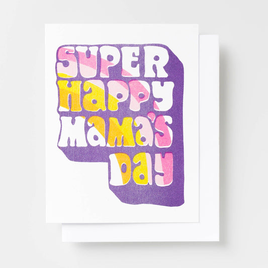 Super Happy Mamas Day Riso Card - Mother's Day Greeting Card