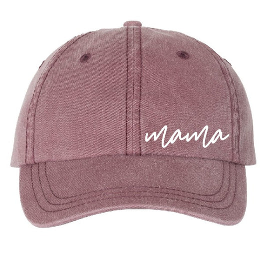 Mama - Maroon Pigment Wash Cap
