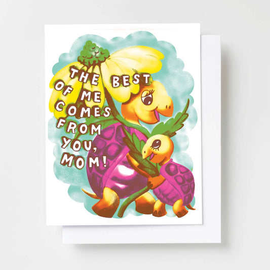 Best of Me, Mom Risograph Card - Turtle Greeting Card