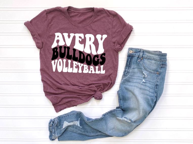 Avery Bulldogs Retro Volleyball Tee