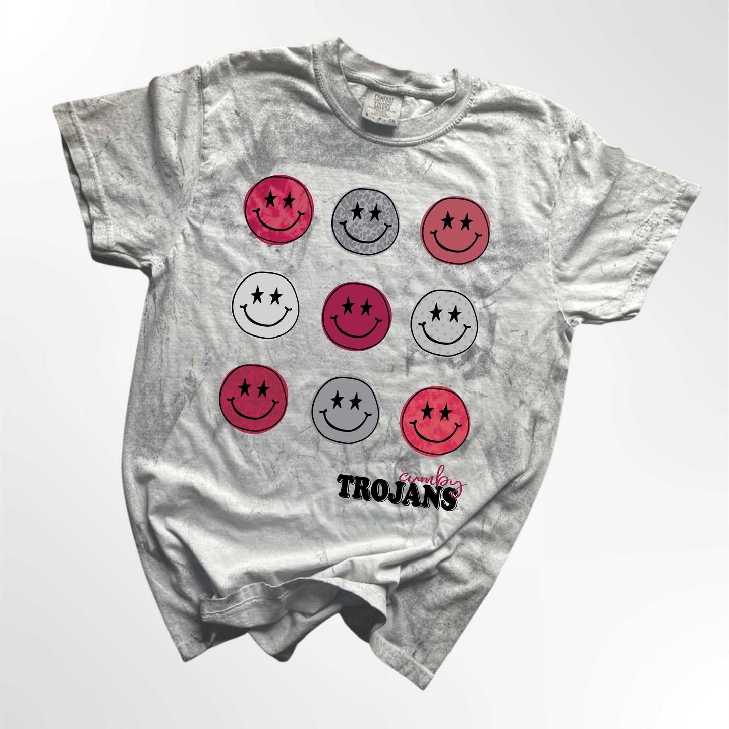 Cumby Trojans Retro Smiley Spirit Tee