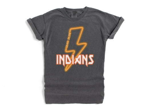 Grand Saline Indians - Neon Lightning Bolt