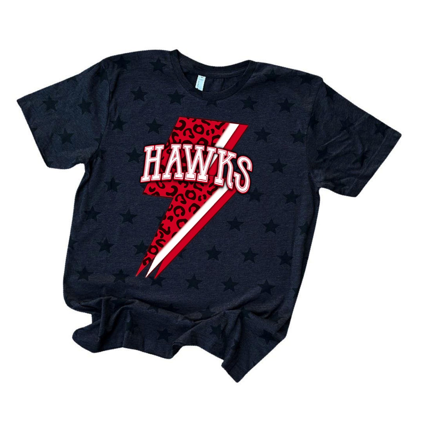 Heath Hawks Lightning Bolt Mascot Tee